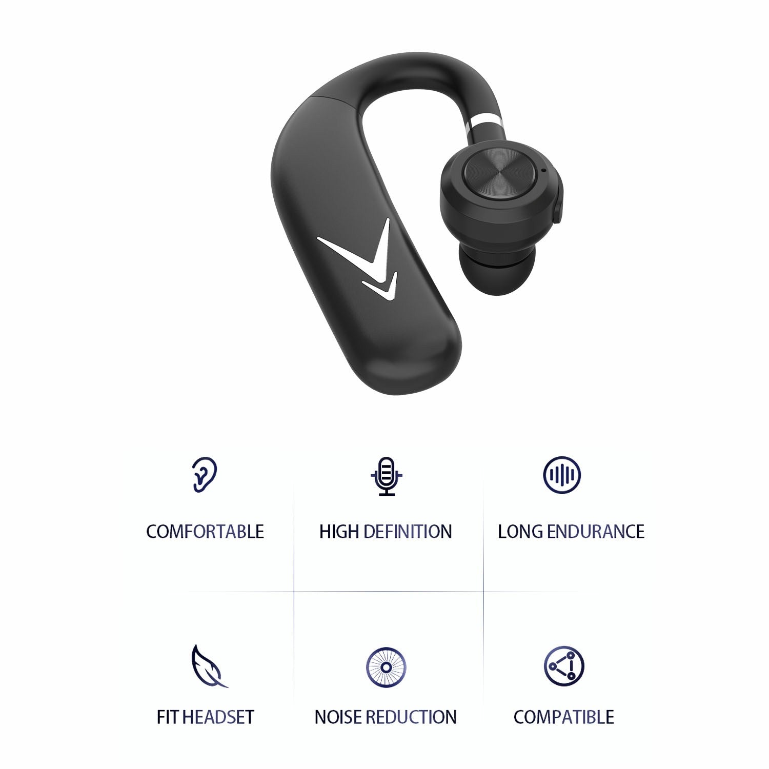 J6 TWS Single Ear Wireless Bluetooth Earhook Headset Stereo Gaming Music In-ear Earphone J6 TWS Single Ear Wireless Bluetooth Earhook Headset Stereo Gaming Music In-ear Earphone